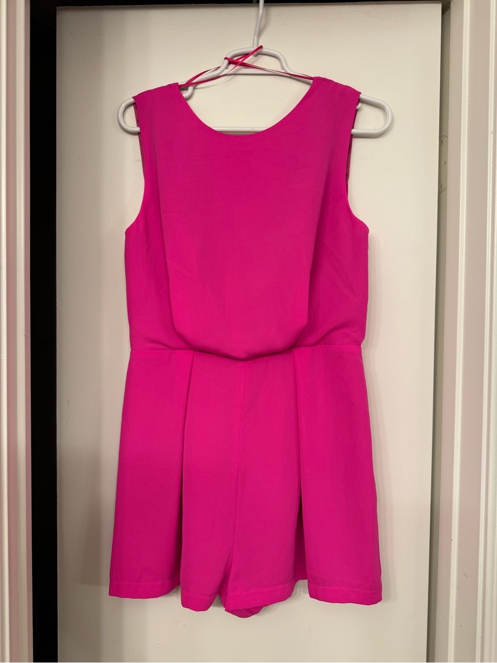 Topshop Black Lace Overlay Hot Pink Jumpsuit